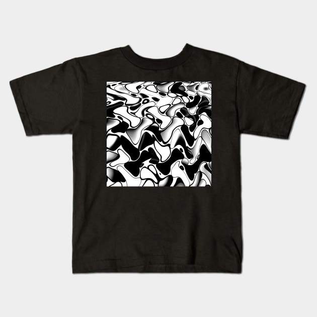 Black and white abstract Kids T-Shirt by Gaspar Avila